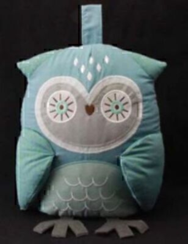 Part of the Gisela Graham 'Forest Friends' Range. Fabric Owl Doorstop. Decorative gift for girls or boys bedroom size - 24x18x10cm